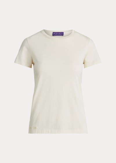 Playeras Ralph Lauren Mujer Creme Claro - Cotton Crewneck - VBZAI1857